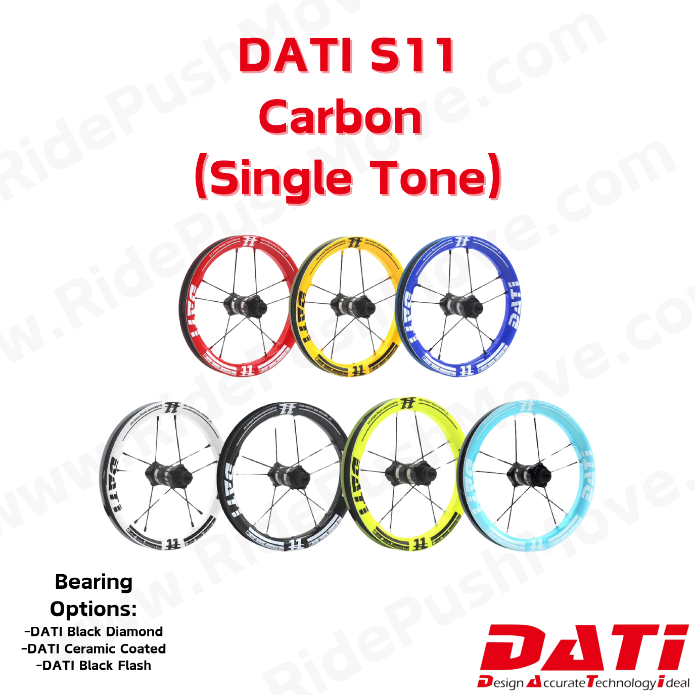 DATI S11 (Single Colour) Carbon Wheelset (Pair) – Ride Push Move DATI S11 (Single Colour) Carbon Wheelset (Pair) – Ride Push Move