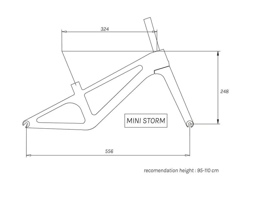 PAPA BIKE Mini Storm Carbon Fiber Frame