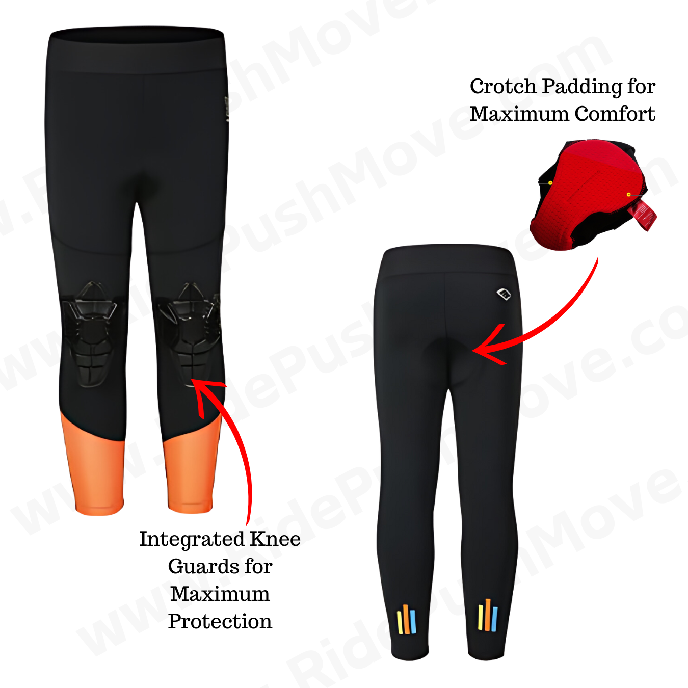 SANTIC Leni Kids Padded Cycling Pants with Integrated Knee Guards