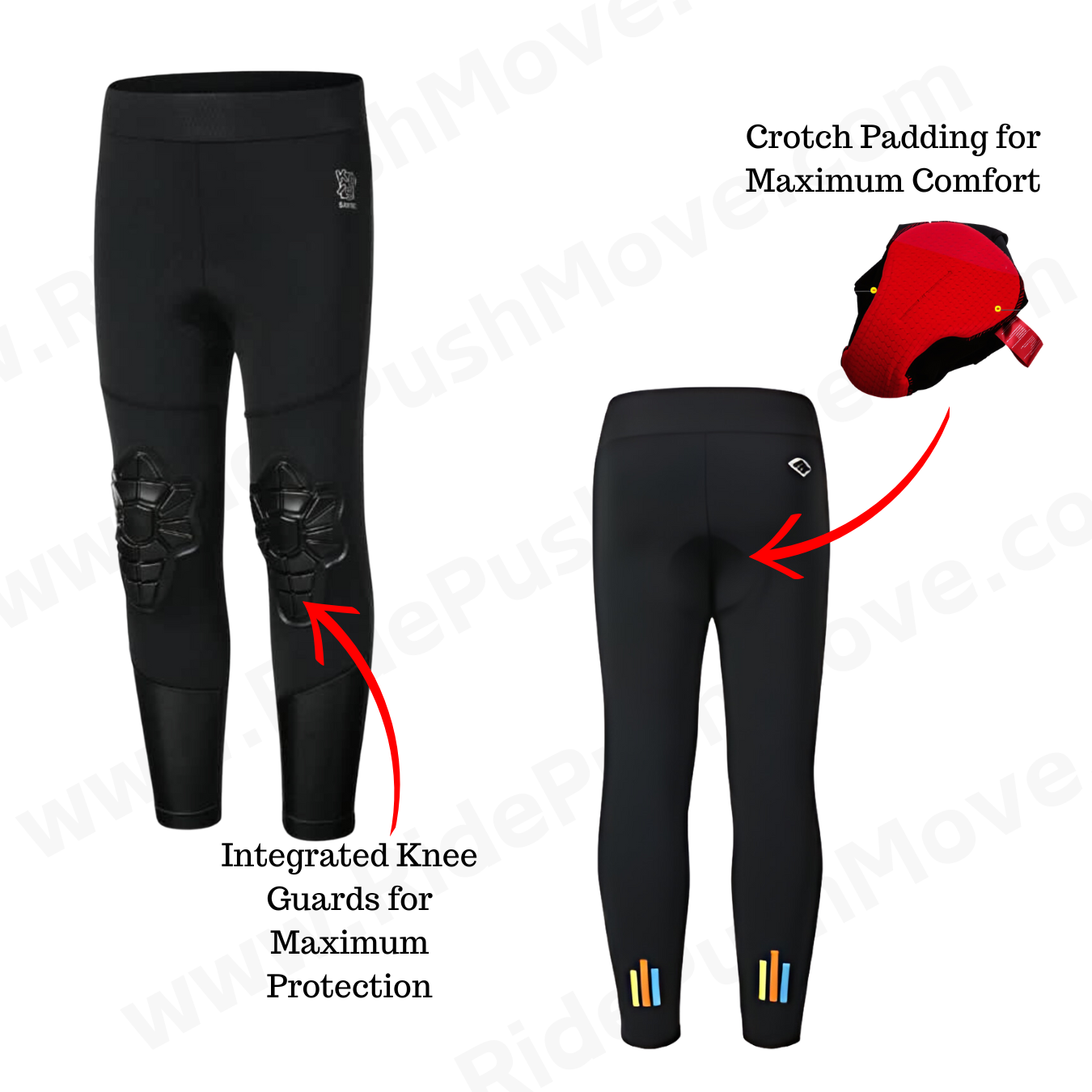 SANTIC Leni Kids Padded Cycling Pants with Integrated Knee Guards
